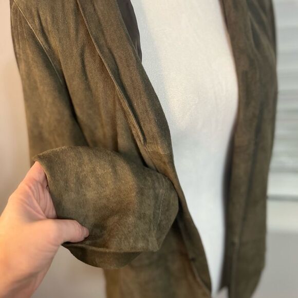 EILEEN FISHER Goat Suede Open Blazer
Jacket Green Large - Picture 11 of 16
